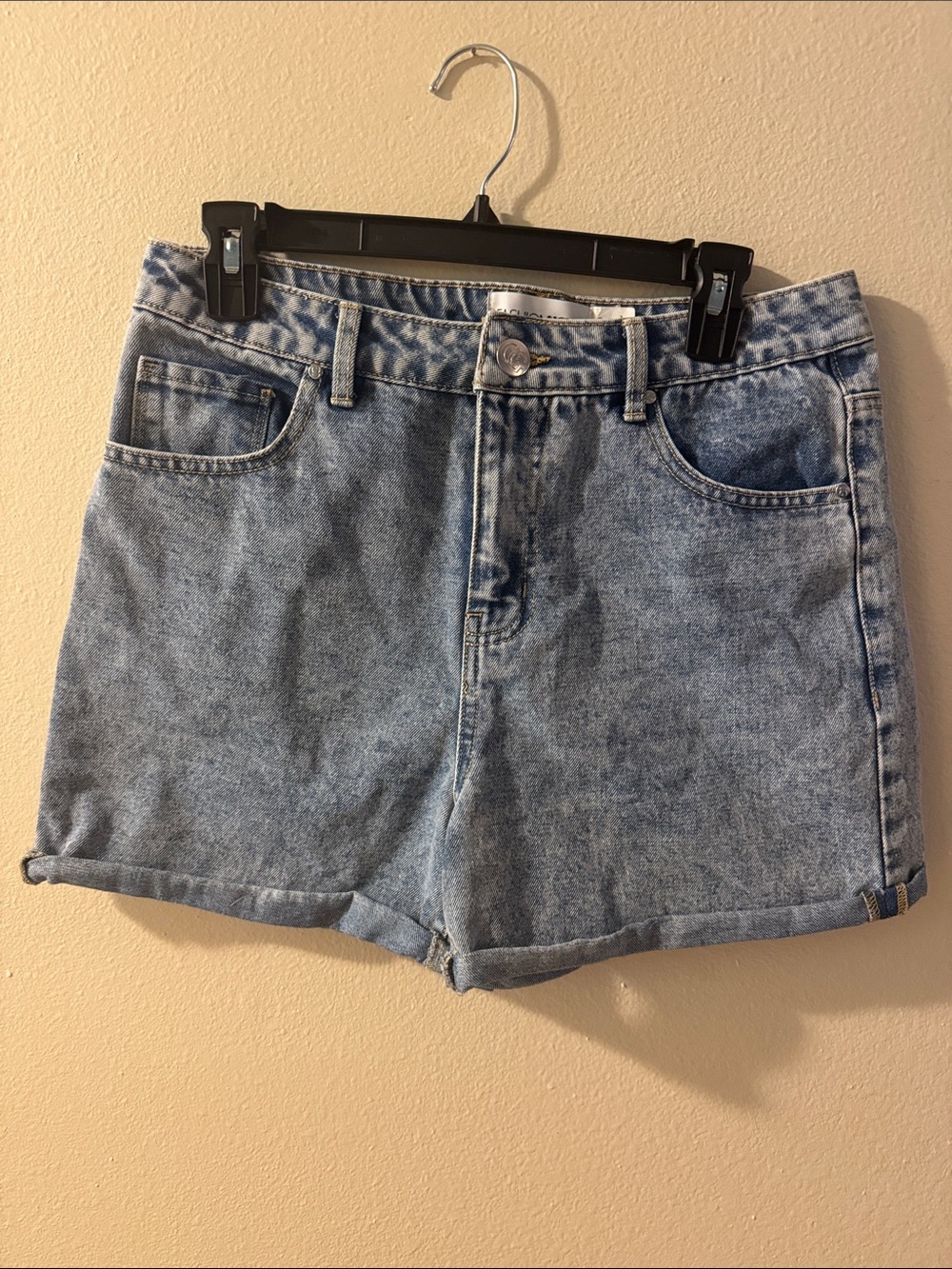 Classic Light Blue Denim High-Rise Women's Shorts